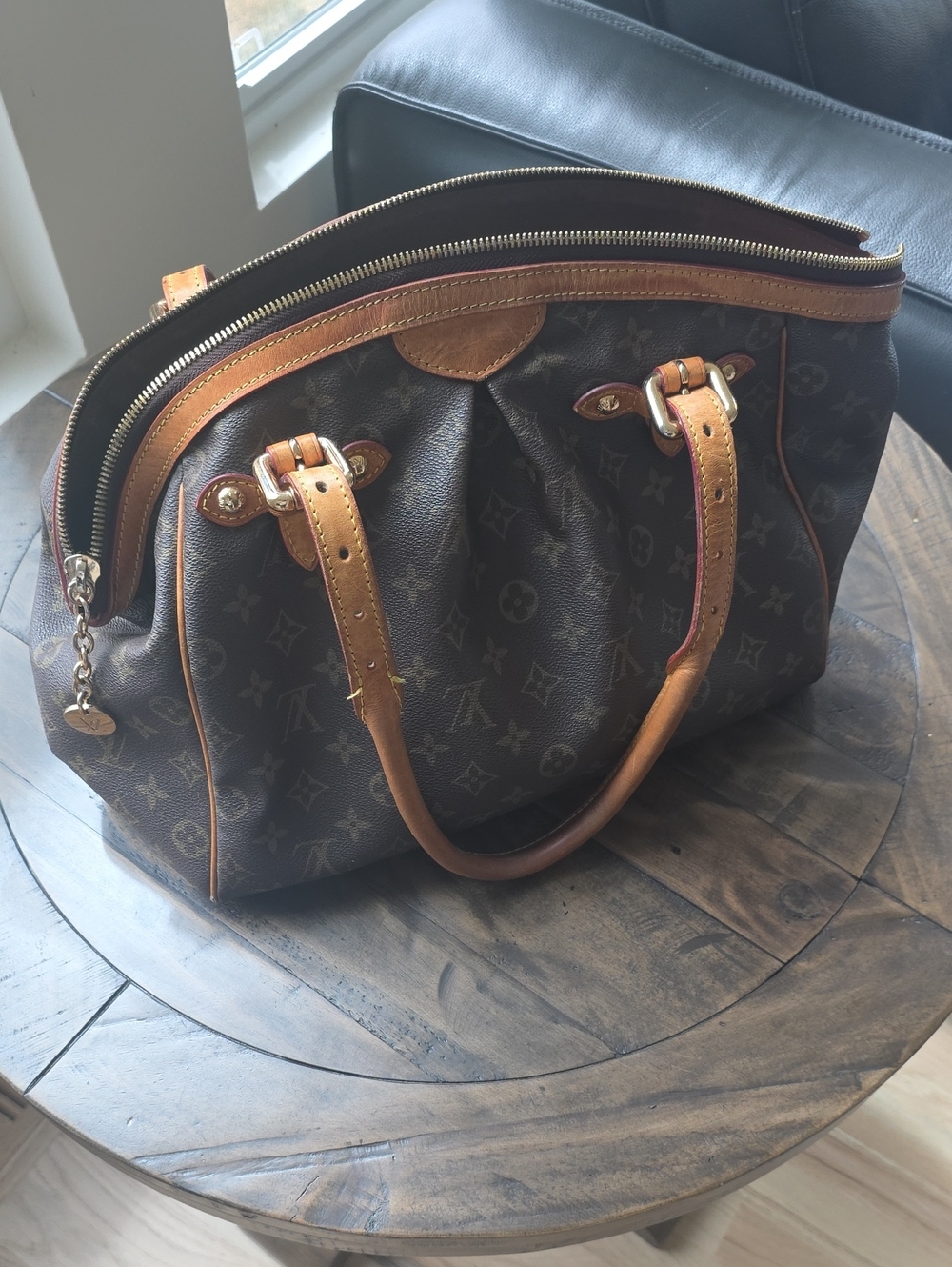 Louis Vuitton Monogram Canvas Satchel in Brown and Tan
